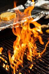 Grill on fire