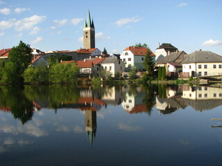 Fototapeta na wymiar View of the old town of Telch Czech Republik