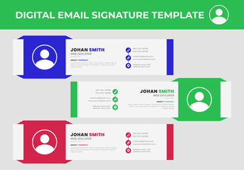 Email Signatures Design Templates modern Set, Digital Professional layout email signature