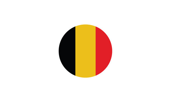 Belgium flag circle national vector illustration 