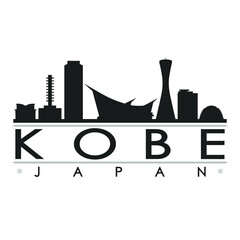 Kobe Japan Skyline Silhouette Design City Vector Art Famous Buildings  - obrazy, fototapety, plakaty