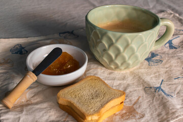 coffee breakfast with jam