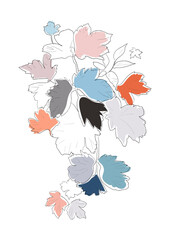 Abstract creative header with leaves.  Vector. 