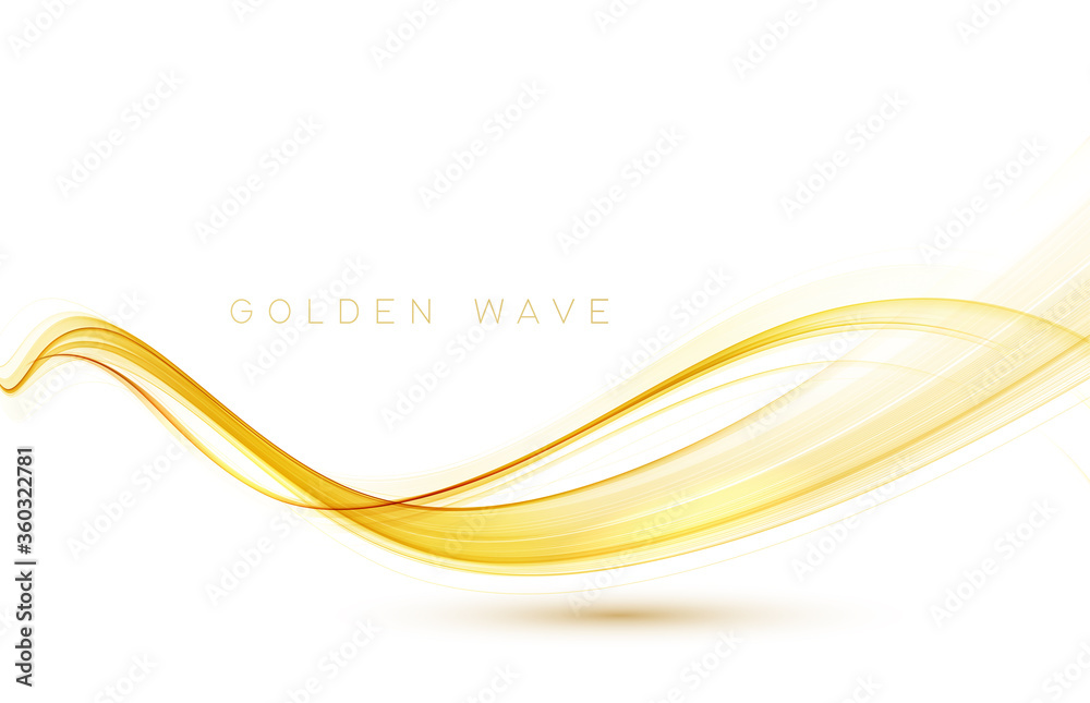 Poster Gold color abstract transparent wave design element