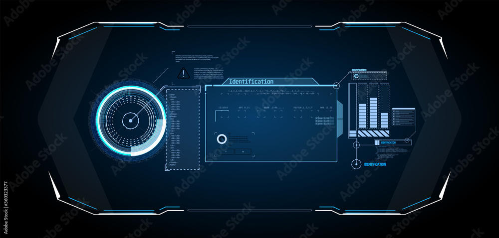 Poster futuristic vector hud interface screen design. digital callouts titles. hud ui gui futuristic user i