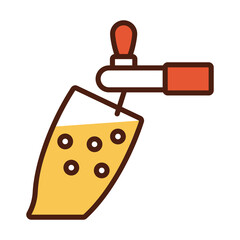 beer glass with dispenser tap drink international day line and fill style