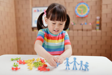 toddler girl learning counting and math for homeschooling