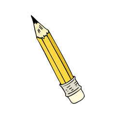 Vector pencil sketch in doodle style. Office supplies for learning at school. Design for decoration greeting card, label, wrapping paper, poster