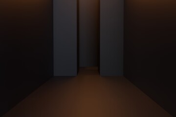 3d rendering for dark interior.