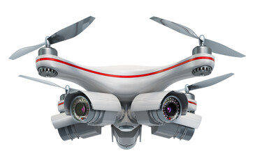 Drone with security surveillance cameras, 3D rendering