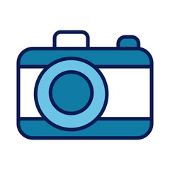 photographic camera line and fill icon