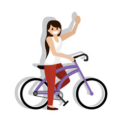 Fototapeta na wymiar Woman in a bike