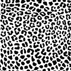 Black leopard seamless pattern. For printing on fabric, paper, souvenirs, things. Wallpaper, covers, shoes.