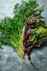 bunch of carrots and beetroot