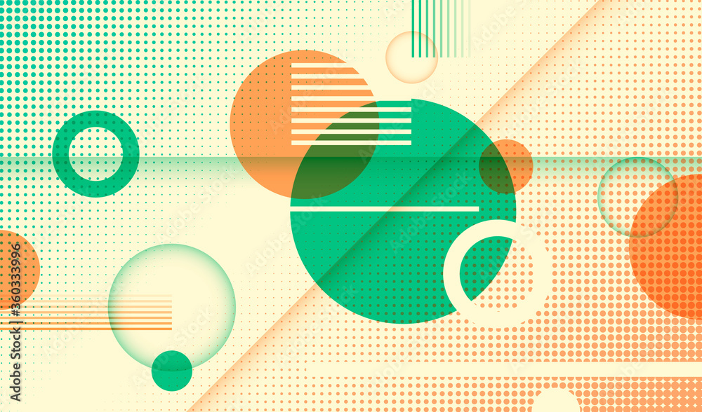 Poster abstract geometric background with circles and various patterns. vector illustration.