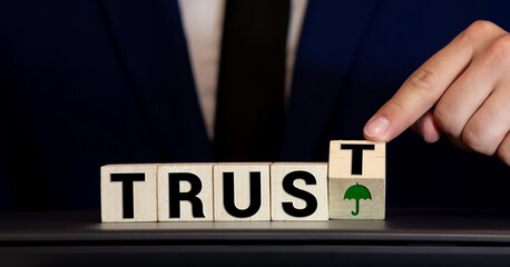 Wooden Blocks with the text: Trust