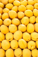 Ripe apricots on the market. fresh ripe apricot top view