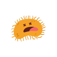 Isolated virus cartoon