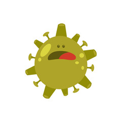 Isolated virus cartoon