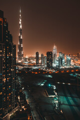 Naklejka premium Beautiful Dubai at Night