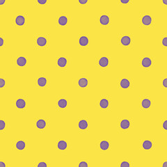 rainbow yellow and purple watercolor polka dots cute seamless pattern retro background © ProjectPixels