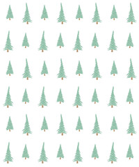 Vector seamless pattern of colored hand drawn doodle sketch spruce tree isolated on white background