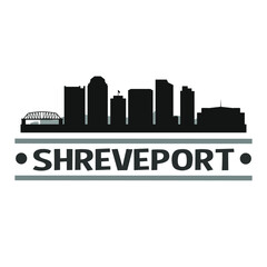 Obraz premium Shreveport Louisiana City Travel. City Skyline. Silhouette City. Design Vector. Famous Monuments.