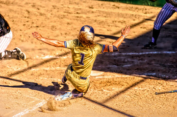 Fototapeta Baseball Player Sliding obraz