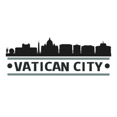 Naklejka premium Vatican City Travel. City Skyline. Silhouette City. Design Vector. Famous Monuments.