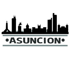 Fototapeta premium Asuncion Paraguay Travel. City Skyline. Silhouette City. Design Vector. Famous Monuments.