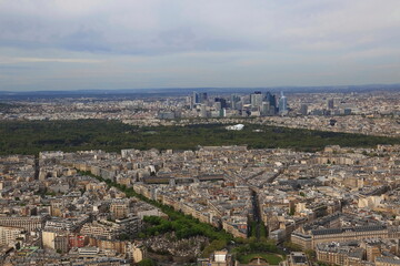Naklejka premium A panoramic view of Paris from the top of the Eiffel Tower.