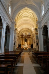 Fototapeta na wymiar Interior view of the French Church of Trinita dei Monti (1502 - 1585) Rome, Italy