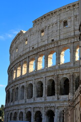 Fototapeta premium View of the Colosseum, Italy. View of Rome's famous ancient arena from the street.