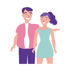 happy friendship day celebration with couple pastel flat style