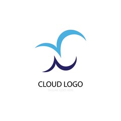blue cloud illustration logo vector