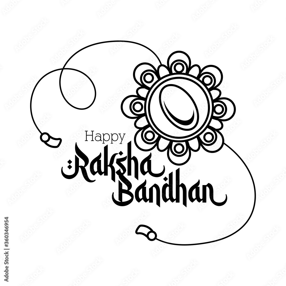 Sticker happy raksha bandhan flower wristband accessory line style