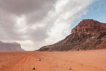 Scenic desert landscape in Wadi Rum, Jordan