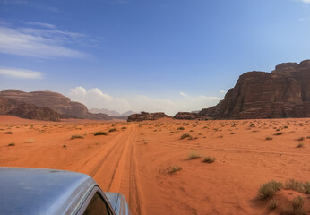 Scenic desert landscape in Wadi Rum, Jordan