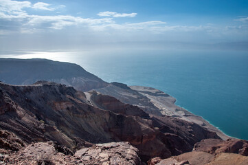 Obraz premium View of Dead sea coastline on Jordanian side