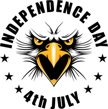 independence day of the usa 4 th july with eagle mascot. Happy independence day