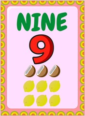 Preschool toddler math with coconut and lemon design