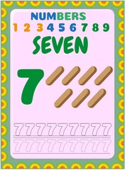 Fototapeta na wymiar Preschool and toddler math with toast design