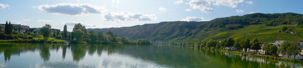 Fototapeta na wymiar Panorama from River Moselle