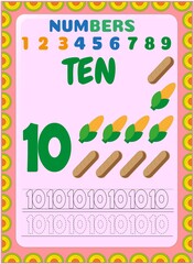 Fototapeta na wymiar Preschool and toddler math with toast and corn design