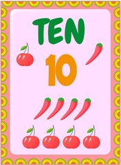 Preschool and toddler math with cherry and chili design