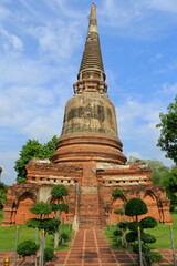 Fototapeta premium Historic Sacred City Ayutthaya. Bangkok, ThailandAll the remains of the city were included in the World Heritage List in 1991 by UNESCO on the grounds that they had an extraordinary universal value.
