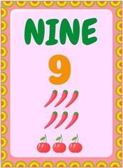 Preschool and toddler math with cherry and chili design