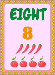Preschool and toddler math with cherry and chili design