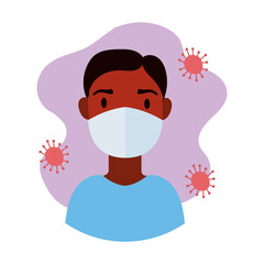 hindu man wearing medical mask block style