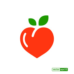 Peach icon,vector illustration. Flat design style. vector peach icon illustration isolated on White background, peach icon Eps10. peach icons graphic design vector symbols.